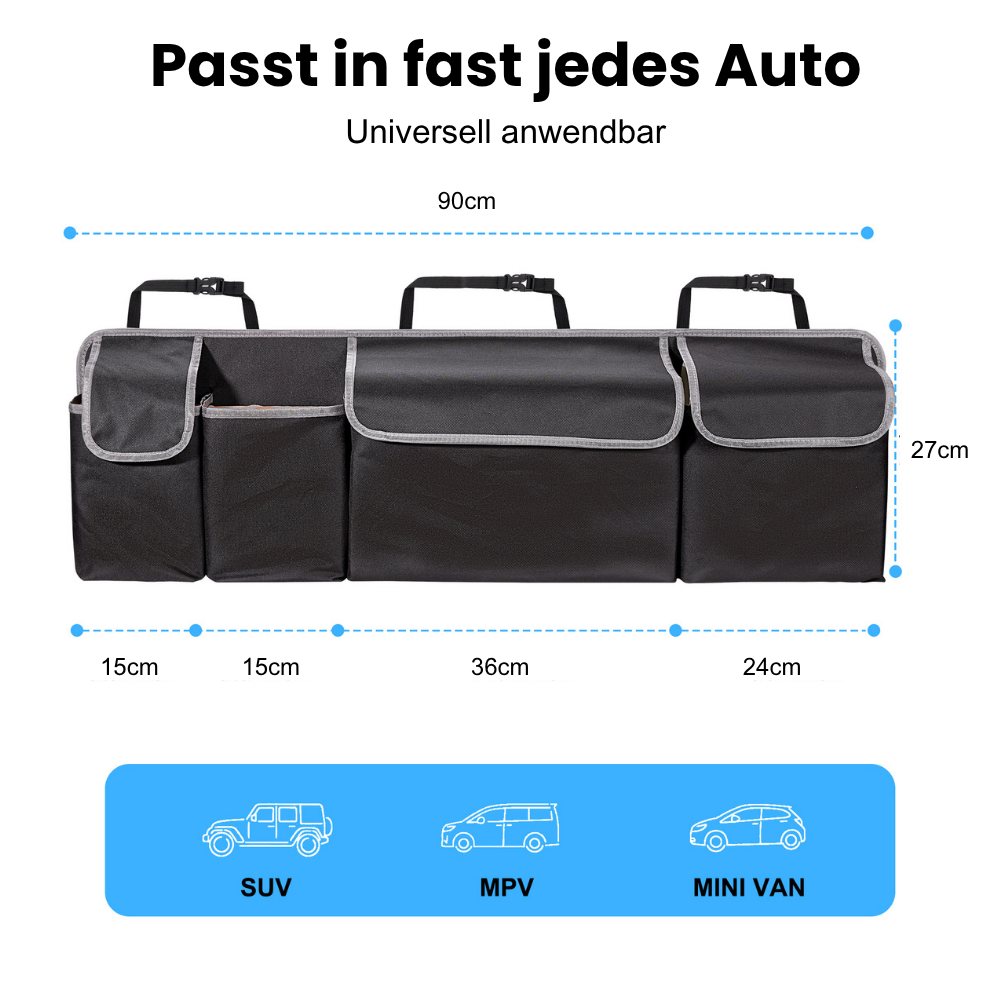 Rücksitz-Hänge-Organizer – Mehr Platz & Ordnung im Kofferraum